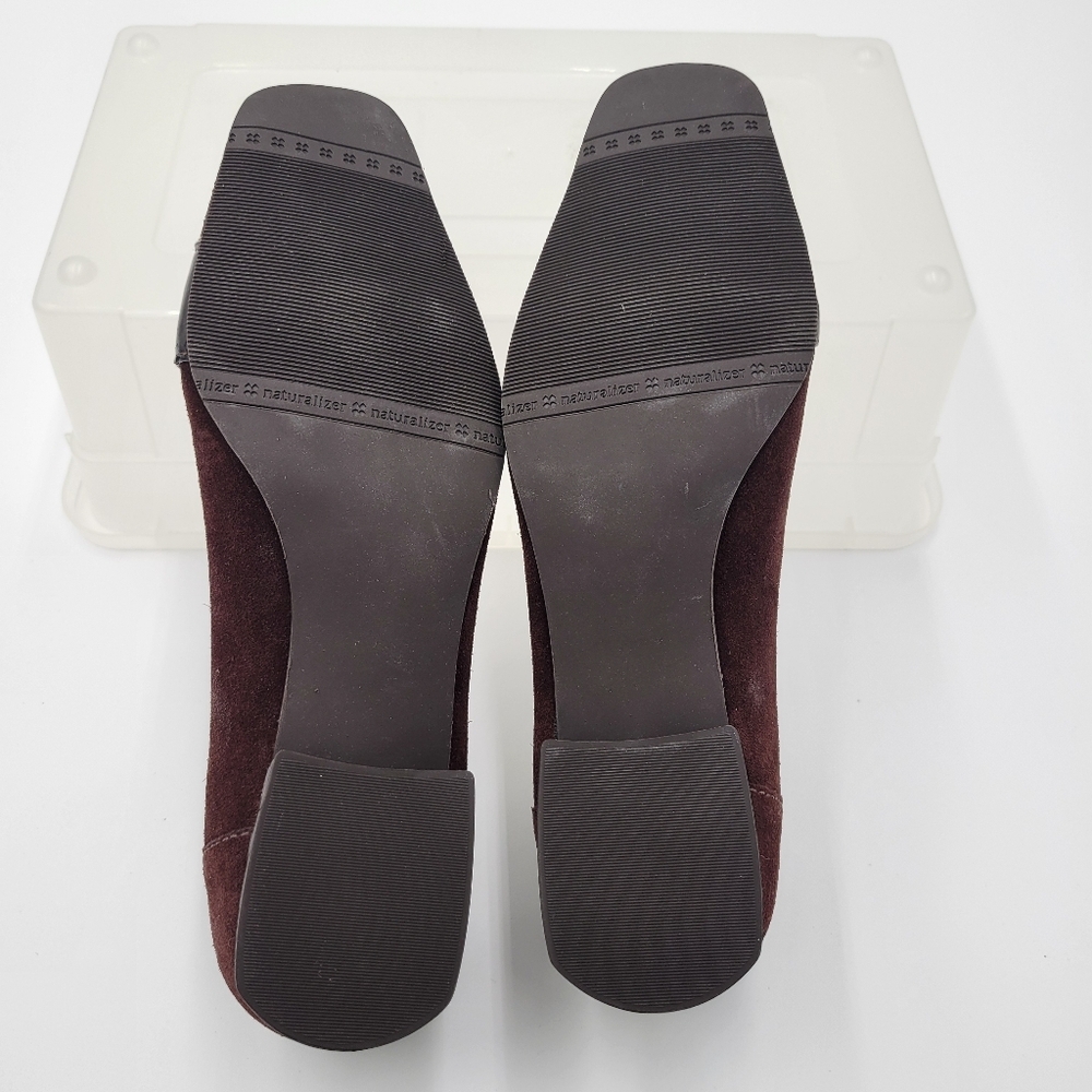 Naturalizer Brown Suede/Leather Pumps Low Block Heels Size 7 - Picture 5 of 7